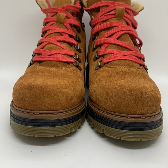 Avellini Suede Hiking Boots Brown 39 Genuine Shearling Lining Gorpcore Camping - Picture 4 of 16